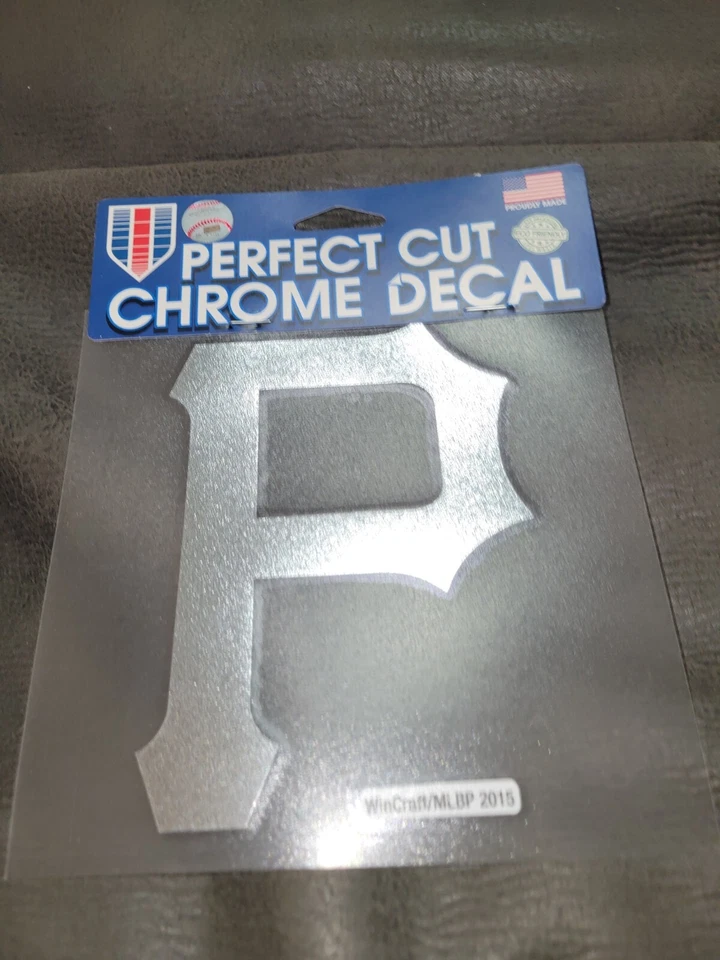 Pittsburgh Pirates Classic 8"x8" Die Cut MLB Letters Logo Silver Decal Sticker - Image 2 of 2