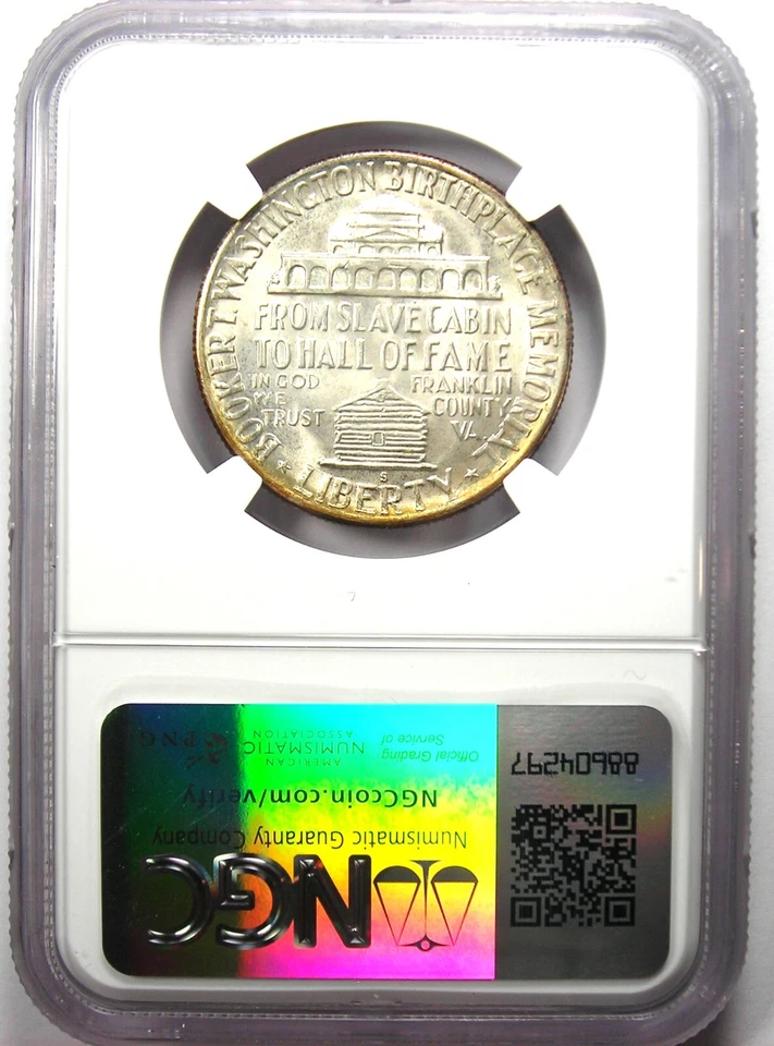 1949-S BTW Booker T Washington Half Dollar 50C - NGC MS67+ Plus - $2,600 Value - Image 3 of 4