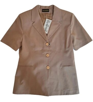 MARIKA DELLA VALLE giacca blazer beige maniche corte donna ragazza taglia 48