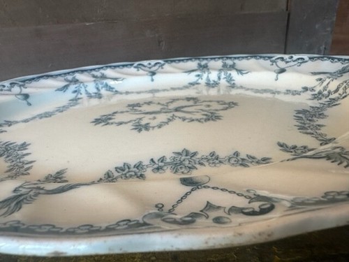 Antique 1881 Powell Bishop Stonier PB&S Oriental Clarendon Birds Design Platter - Picture 8 of 11