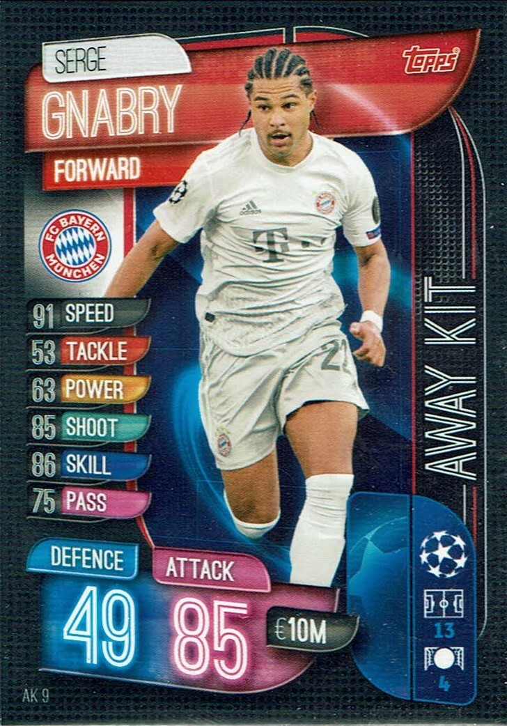 Topps Match Attax Extra Champions League 19/20 2019/20 AK 9 Away Kit