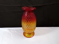 Kanawha Amberina Glass Hobnail Fairy Lamp