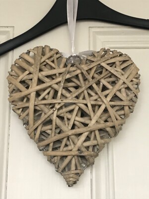 Valentinstag Stroh Herz Hängedeko Brandneu mit Etikett
