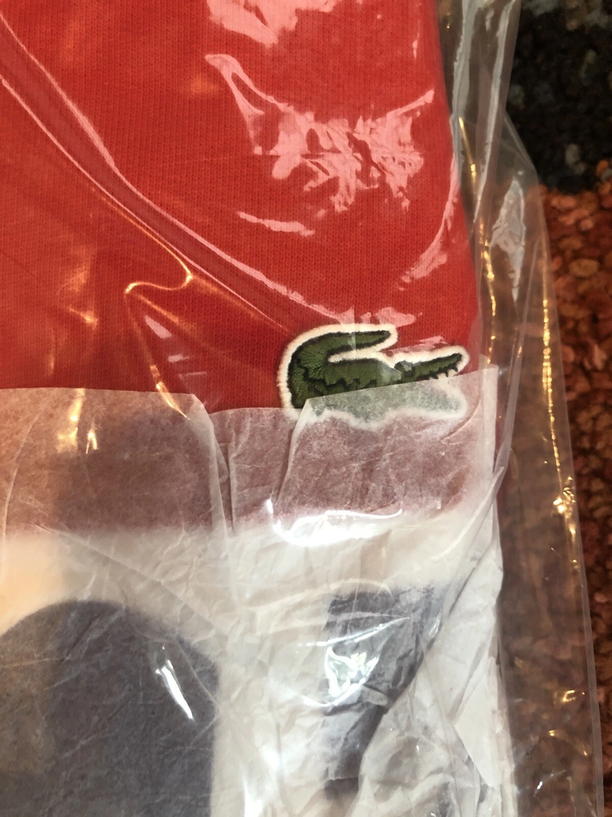 Felpa con cappuccio rossa Supreme Lacoste taglia XL