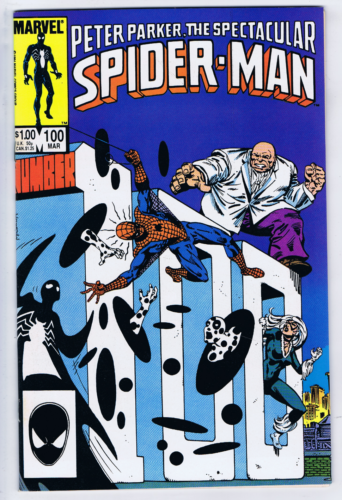 Peter Parker, Spectacular Spider-Man #100 Marvel 1985 '' Breakin' ! Black Cat - Picture 1 of 2