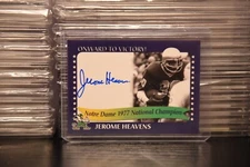 2003 TK Legacy Notre Dame Jerome Heavens Onward to Victory Auto 1977B