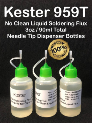 90ml/3oz TOTAL 30ml/1oz X 3 NEEDLE TIP BOTTLES KESTER 959T NO CLEAN LIQUID FLUX 