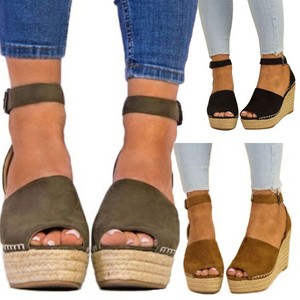 open toe wedges with ankle strap