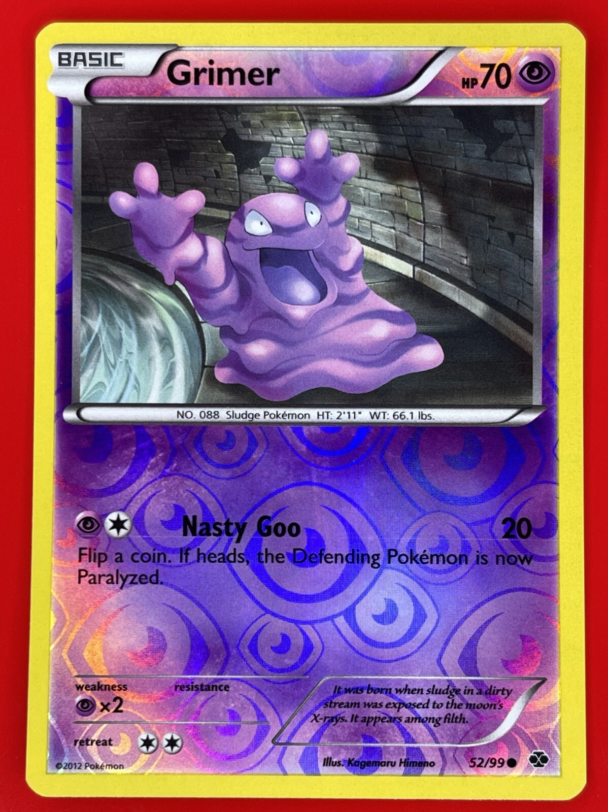 Pokémon TCG Grimer Next Destinies 52/99 Reverse Holo B&W English Card 2012 LP