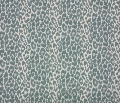 BALLARD DESIGNS KNOX BLUE ANIMAL LEOPARD PRINT MULTIUSE FABRIC BY YARD 54''W