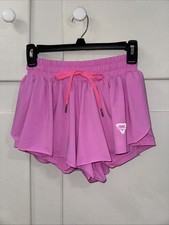 Women  s Hot Pink Preppy Athletic ButterflyShorts Flowy Fit