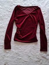 Süßes Samt-Shirt Gr. S 36 rot Samt Pullover