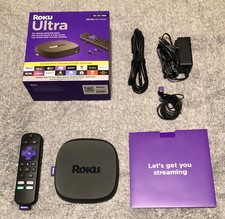 Reproductor multimedia de transmisión Roku Ultra 4800X 4K con control remoto y accesorios
