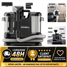 Powell Nettoyeur Vapeur Shampouineuse 450W Aspirateur Eau et Poussière Tapis