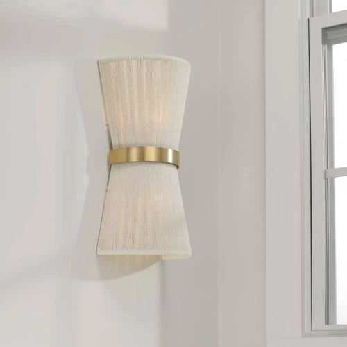 Capital Cecilia 16" High Natural Rope and Brass 2-Light Wall Sconce - Picture 1 of 7
