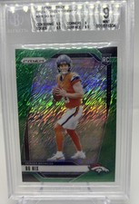 2024 Panini Prizm Bo Nix #309 FOTL Green Shimmer   # 1/5 !!  Bgs 9 Rare!!