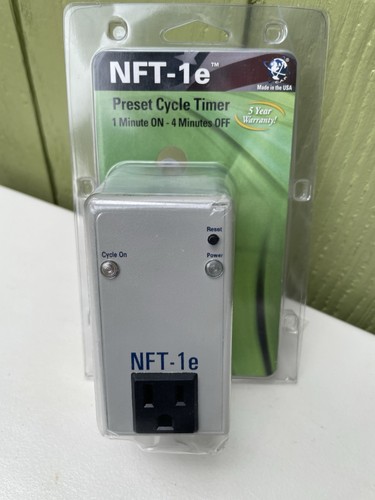 NFT-1e Preset Cycle Timer 1 Minute On 4 Minutes Off Ebb&flow Hydroponics Fan Co2