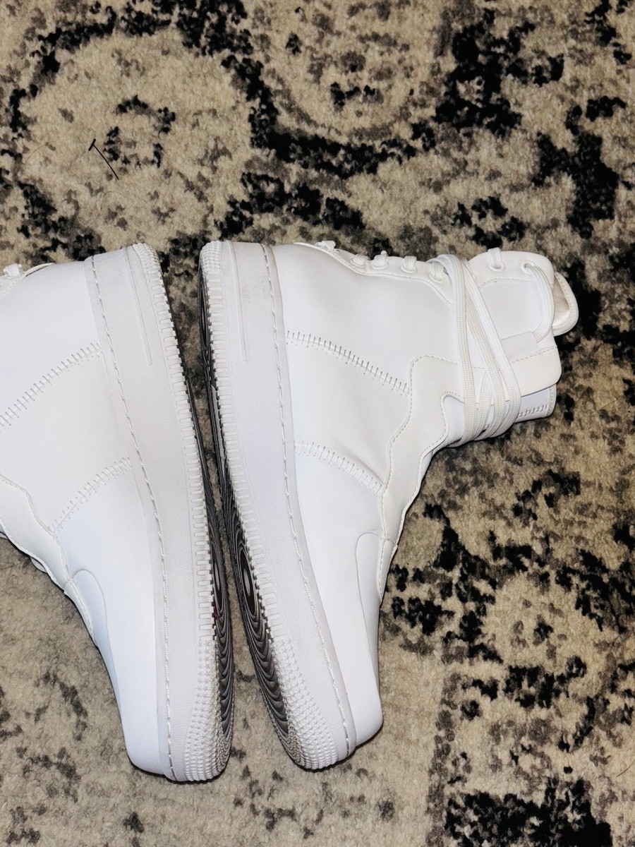 Nike Air Force 1 High Rebel XX TRIPLE WHITE Womens Size 10 AO1525