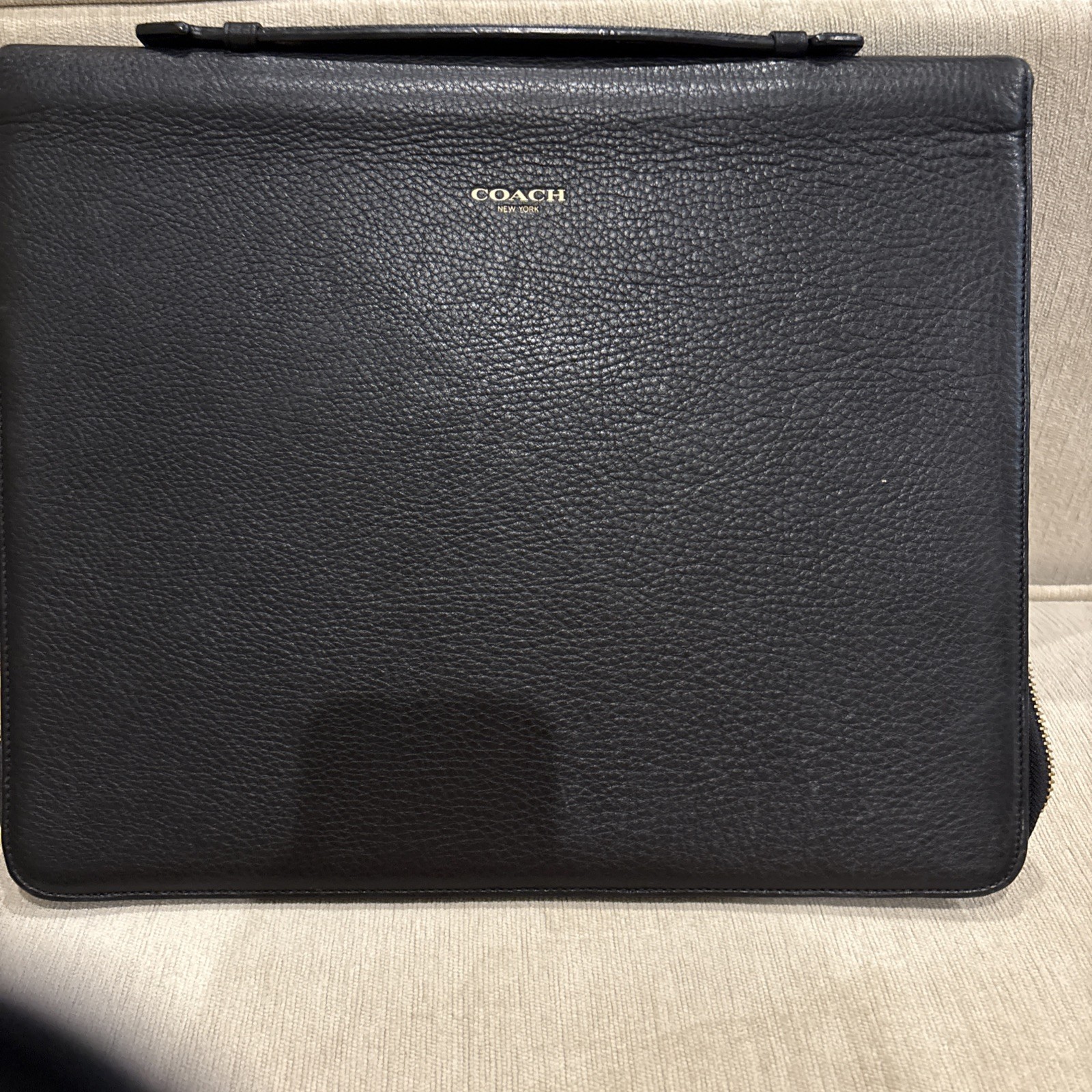 Coach Black Leather Business Organizer Planner Notepad Portfolio