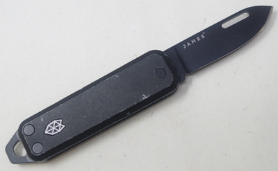The James Brand ''The Elko'' Black Pocket Knife Plain Edge -TSA Auction