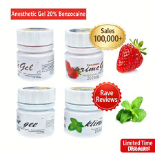 Dental Topical Anesthetic Gel 20 Benzocaine 1oz Jar Strawberry/Mint Exp 06/2029