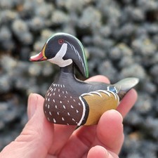 1989 Allan Schauber Chestertown Maryland Miniature Wood Carved Duck Decoy