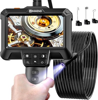 Waterproof Endoscope Camera with Light IP67 Borescope Inspection Tool Black