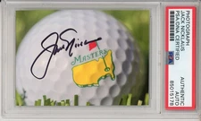 JACK NICKLAUS SIGNED MASTERS AUGUSTA GOLF BALL PHOTO AUTO AUTOGRAPH PSA DNA COA