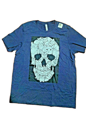 New Cat Skull Shirt Cat Lovers Shirt Kitty Skeleton T Shirt sz XL
