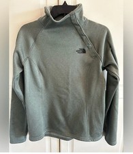 The North Face Glacier Fleece Pullover Sz M Green Mock Neck Long Sleeve Outdoor