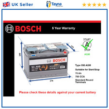 AGM Car Battery fits BMW 320D 330E 116 116D 520D 218D Z3 Z4 Stop Start