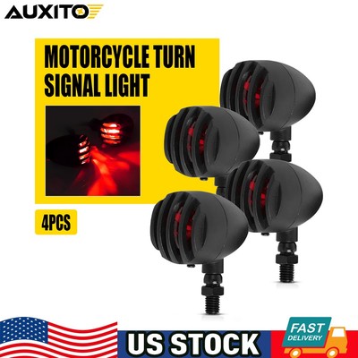 For Honda VTX 1300 1800 Universal Motorcycle Turn Signal Running Light Red 4PCS
