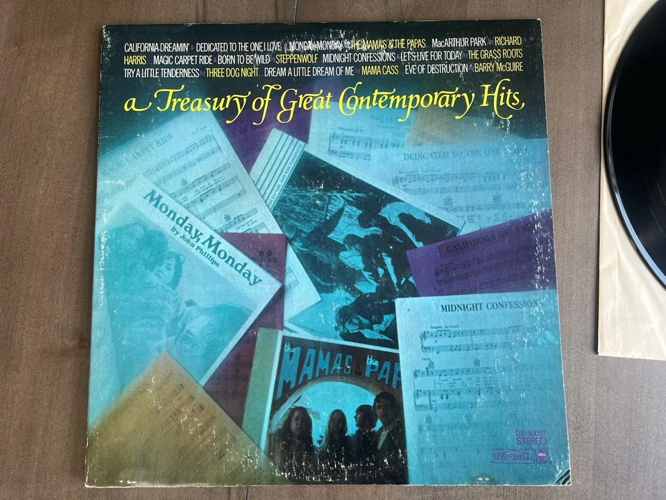 A Treasury Of Great Contemporary Hits Vinyl LP 1969 Compilation Album Dunhill - Image 2 of 4