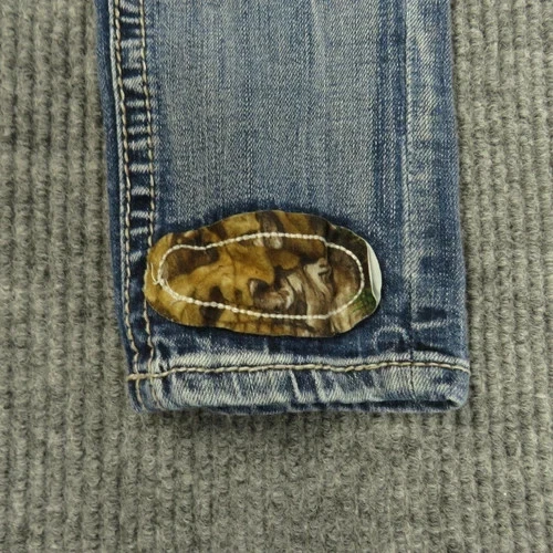 Pantalones de mezclilla Grace in LA para mujer talla 26 vaquera occidental retazos pierna cónica 5 bolsillos Foto 3 de 4