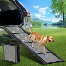 Dog Ramp for Car              Large Folding Pet Stair Ramps for Truck, SUV, w...