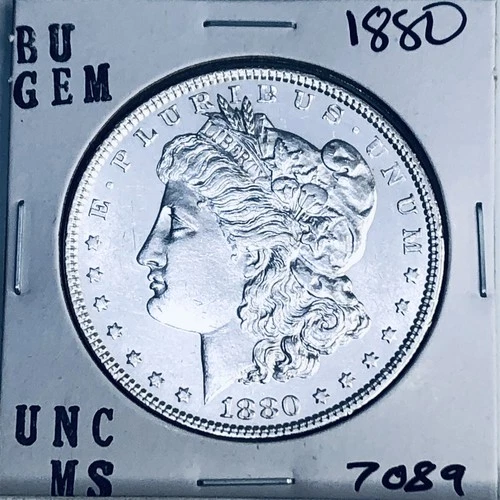 1880 BU GEM MORGAN SILVER DOLLAR UNC MS+++ GENUINE U.S. MINT RARE COIN 7089
