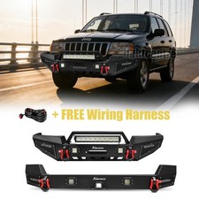 For Jeep Grand Cherokee Wj 1999-2004 Frontrear Bumper W Winch Platelights For Jeep Grand Cherokee Wj 1999-2004 Frontrear Bumper W Winch Platelights