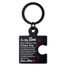 Son Gifts from Mom, to My Son Inspirational Puzzle Keychain Graduation Gift