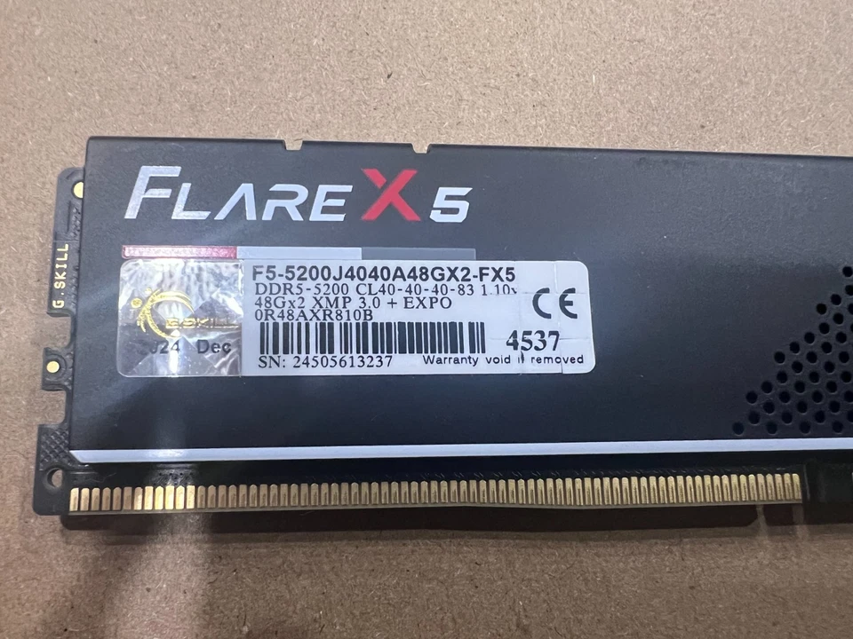 Flare X5 Series DDR5 RAM (AMD Expo) 48GB 5200MT/s CL40-40-40-83 1.10v - Tested - Image 2 of 4