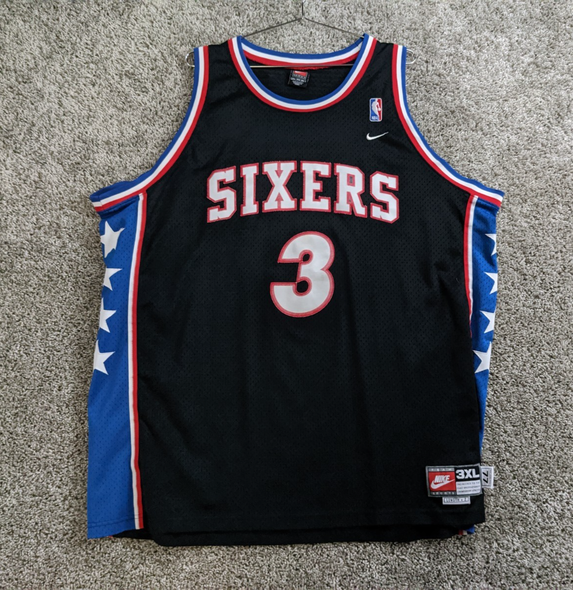専用　ユニフォーム　セットSIXERS IVERSON ユニフォーム 3 XXL NBA PHILADELPHIA SIXERS 76ERS SHIRT JERSEY CHAMPION ALLEN IVERSON