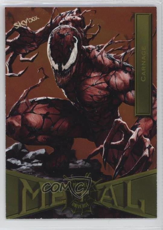 2022 Upper Deck Marvel Metal Universe Spider-Man Yellow Light FX Carnage #18 n0c