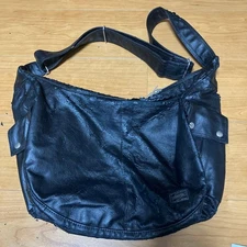PORTER Black Shoulder Bag Yoshida Bag Crescent Moon Porter Junk Kaban Bag