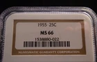 1955 Washington Silver Quarter NGC MS66