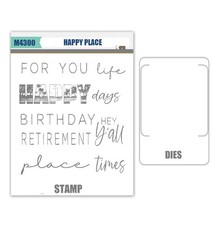 HAPPY PLACE Stamps and Metal Cutting Dies DIY Scrapbooking Album Paper
