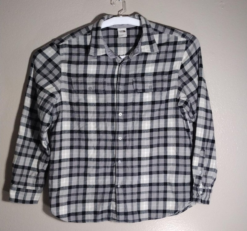 The North Face Men's Plaid Button Down Squared Shirt Size Xl 16 Long Sleeve