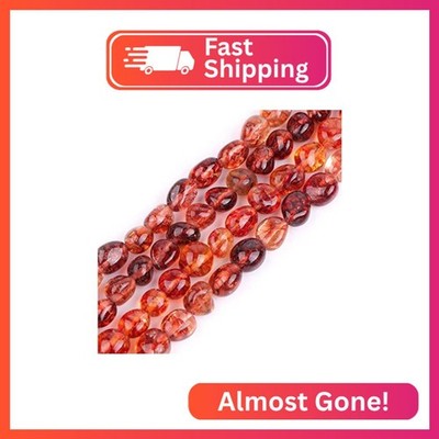 GEM-Inside Natural 6x9mm Dyed Red Crystal Gemstone Freeform Beads Energy Stone L