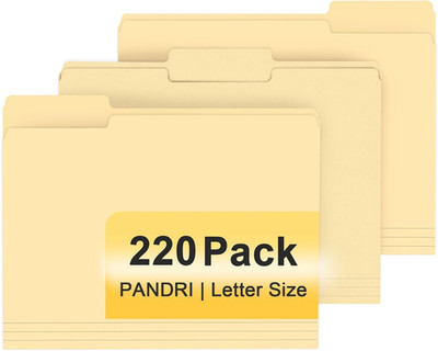 File Folder,  220 Pack File Folder, 1/3 Cut Tab, Letter Size, Filing Folder for