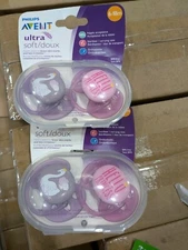 2*Philips AVENT Ultra Soft Pacifier 6-18m Sterilizer Carrying Case Pack of 2