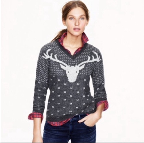J. Crew V Neck Christmas Sweater | eBay