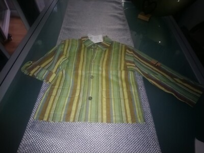 Jungen Leinen Hemd Gr. 110 Grün, NP. 102 
